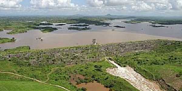 Vista area da Barragem de Lagoa do Carro - PE por raldney 