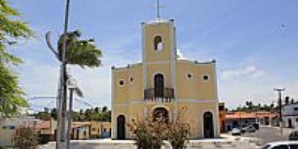 Maxaranguape-RN-Praa e Igreja de N.Sra.da Conceio-Foto:Wilson Alcaras